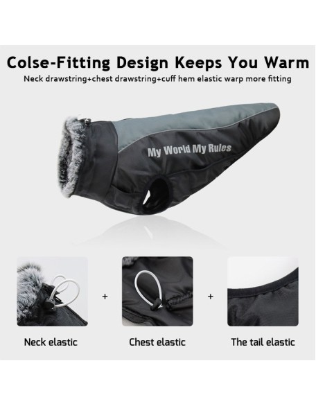 Waterproof Dog Jacket Harness for Cold Weather