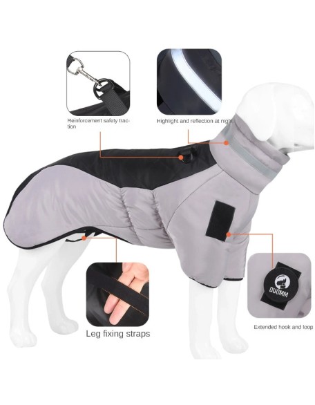 Dog Winter Coat Dog Outerwear Cotton-Padded Jacket Warm Turtleneck Dog Jacket